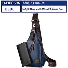 Load image into Gallery viewer, JackKevin Men&#39;s Fashion Crossbody Bag Theftproof Rotatable Button Open Leather Chest Bags Men Shoulder Bags Chest Waist Pack