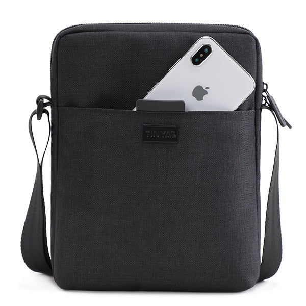 TINYAT Men's Bag Light Canvas Shoulder Bag For 7.9' Ipad Casual Crossbody Bag Waterproof Business Shoulder bag for men 0.13kg