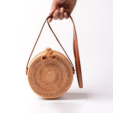 Load image into Gallery viewer, Vintage Handmade Women Rattan Bag Woven Bow Shoulder Bags Beach Straw Bag Messengers B161