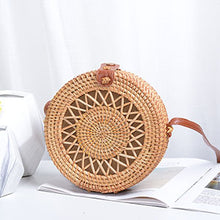 Load image into Gallery viewer, Vintage Handmade Women Rattan Bag Woven Bow Shoulder Bags Beach Straw Bag Messengers B161