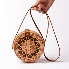 Load image into Gallery viewer, Vintage Handmade Women Rattan Bag Woven Bow Shoulder Bags Beach Straw Bag Messengers B161