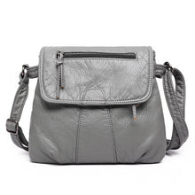 Load image into Gallery viewer, CmetNi Black Small Women Messenger Bag Soft Washed PU Leather Crossbody Bag Female Handbag Purses