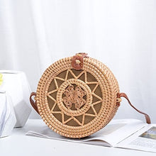 Load image into Gallery viewer, Vintage Handmade Women Rattan Bag Woven Bow Shoulder Bags Beach Straw Bag Messengers B161