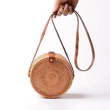 Load image into Gallery viewer, Vintage Handmade Women Rattan Bag Woven Bow Shoulder Bags Beach Straw Bag Messengers B161