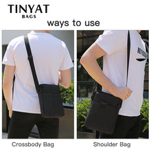 Load image into Gallery viewer, TINYAT Men&#39;s Bag Light Canvas Shoulder Bag For 7.9&#39; Ipad Casual Crossbody Bag Waterproof Business Shoulder bag for men 0.13kg