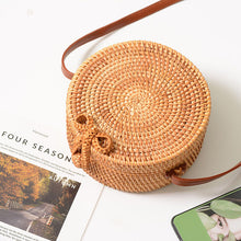 Load image into Gallery viewer, Vintage Handmade Women Rattan Bag Woven Bow Shoulder Bags Beach Straw Bag Messengers B161