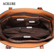 Load image into Gallery viewer, ACELURE Women bag Oil wax Women&#39;s Leather Handbags Luxury Lady Hand Bags With Purse Pocket Women messenger bag Big Tote Sac Bols
