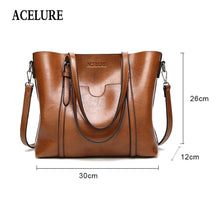 Load image into Gallery viewer, ACELURE Women bag Oil wax Women&#39;s Leather Handbags Luxury Lady Hand Bags With Purse Pocket Women messenger bag Big Tote Sac Bols