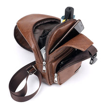 Load image into Gallery viewer, Men&#39;s Crossbody Bags Men&#39;s USB Chest Bag Designer Messenger bag Leather Shoulder Bags Diagonal Package 2018 new Back Pack Travel