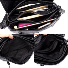 Load image into Gallery viewer, CmetNi Black Small Women Messenger Bag Soft Washed PU Leather Crossbody Bag Female Handbag Purses