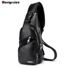Load image into Gallery viewer, Men&#39;s Crossbody Bags Men&#39;s USB Chest Bag Designer Messenger bag Leather Shoulder Bags Diagonal Package 2018 new Back Pack Travel