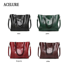 Load image into Gallery viewer, ACELURE Women bag Oil wax Women&#39;s Leather Handbags Luxury Lady Hand Bags With Purse Pocket Women messenger bag Big Tote Sac Bols