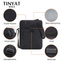 Load image into Gallery viewer, TINYAT Men&#39;s Bag Light Canvas Shoulder Bag For 7.9&#39; Ipad Casual Crossbody Bag Waterproof Business Shoulder bag for men 0.13kg