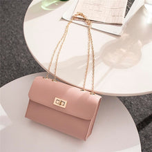 Load image into Gallery viewer, British Fashion Simple Small Square Bag Women&#39;s Designer Handbag 2019 High-quality PU Leather Chain Mobile Phone Shoulder bags