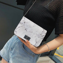 Load image into Gallery viewer, Bags for Women 2019 Marble Pattern Shoulder Bag Lock Buckle Wild Messenger Small Square Marble White Bag Designer Handbags